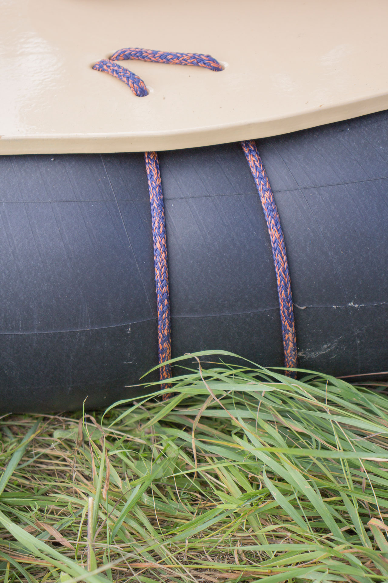Close-up detail of the Para Sites amphibious object showing materials and construction
