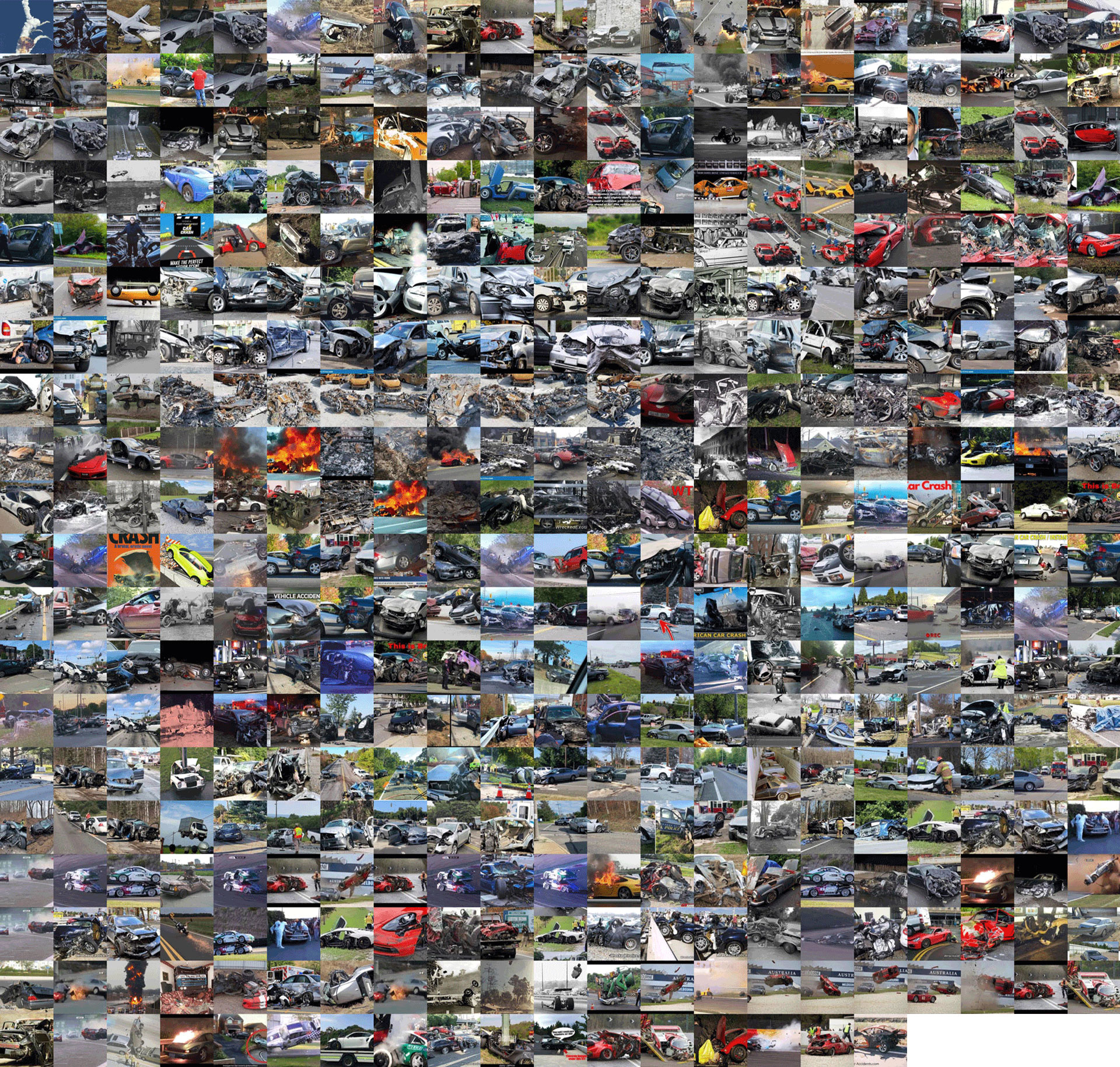 Deconstructed car crash components used as sculptural material, Post Motor City S