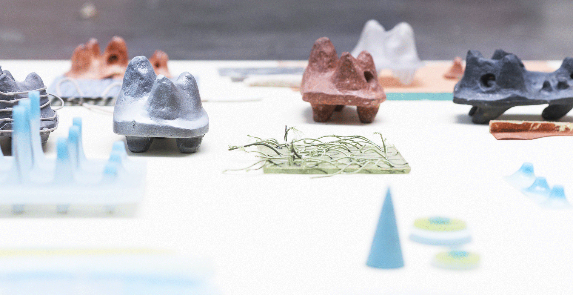 The Soft Machines – Overview of material samples for autonomous car design project in Paris