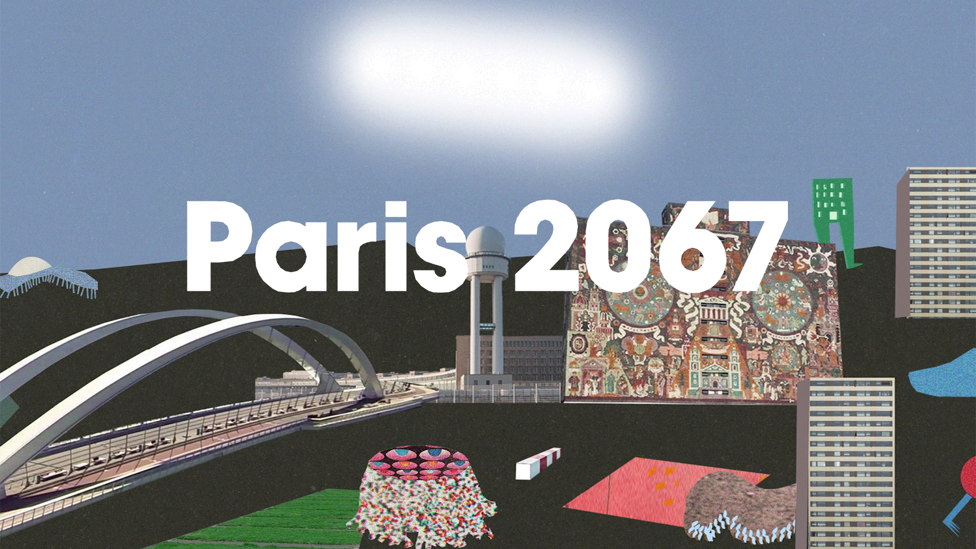 The Soft Machines collage Paris, digital artwork by Nora Dupont and Marvin Flores Unger, contemporary art project with experimental design elements for a French automotive company